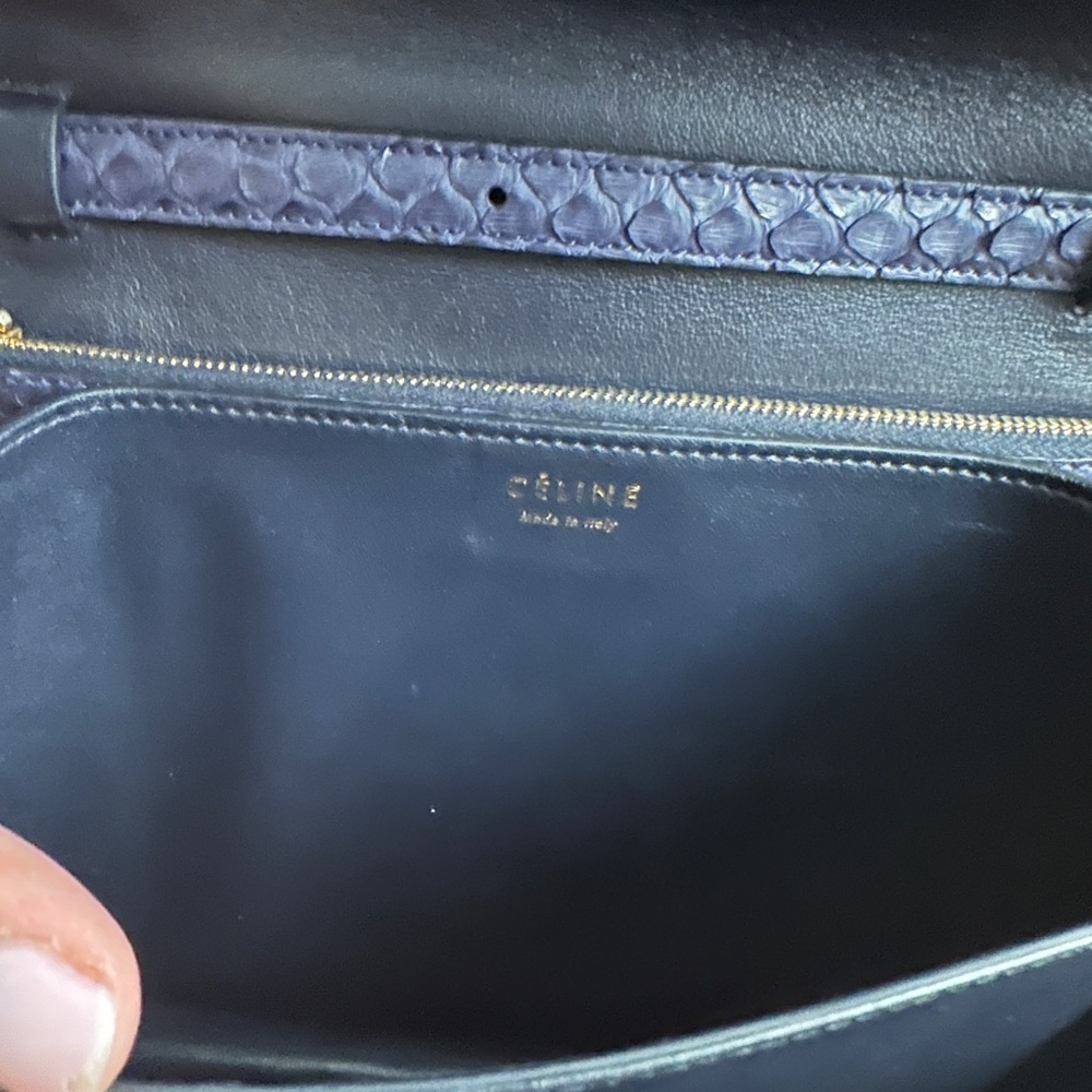 Celine Navy Blue Box Bag Python Medium - image 3